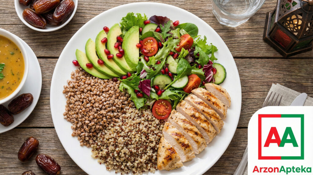 Здоровый сухур и ифтар: пример сбалансированной тарелки